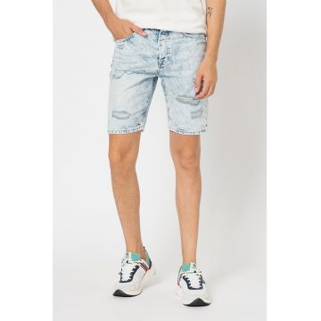 Pantaloni scurti din denim cu aspect decolorat Savi