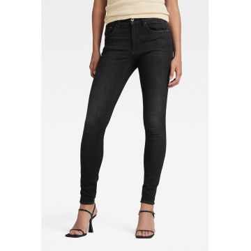 Blugi skinny cu aspect decolorat 3301 - Negru stins