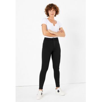 Blugi super skinny cu talie inalta