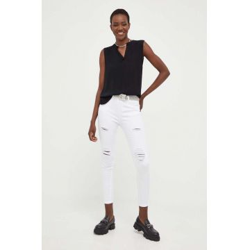 Answear Lab jeansi femei, culoarea alb