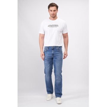 Blugi regular fit cu aspect decolorat