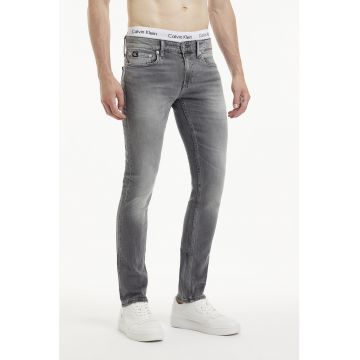 Blugi skinny cu aspect decolorat