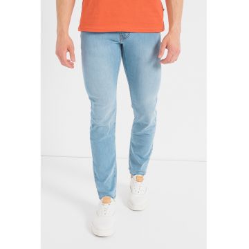 Blugi slim fit cu aspect decolorat