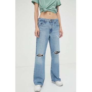 Levi's jeansi BAGGY BOOT femei medium waist