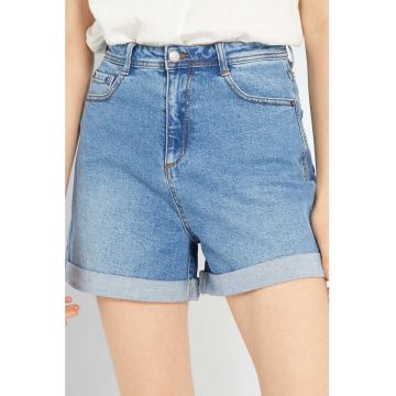 Pantaloni scurti din denim cu talie inalta