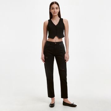 Reserved - Blugi boyfriend cu talie medie - Negru Reserved - Blugi boyfriend cu talie medie - Negru