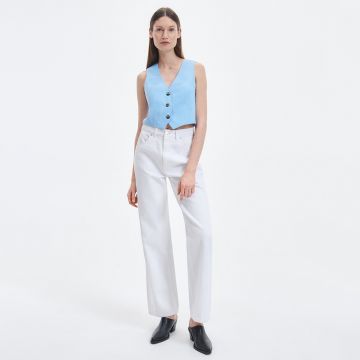 Reserved - Blugi wide leg - Alb Reserved - Blugi wide leg - Alb