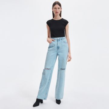 Reserved - Blugi wide leg - Albastru Reserved - Blugi wide leg - Albastru