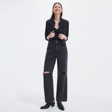 Reserved - Blugi wide leg - Negru Reserved - Blugi wide leg - Negru