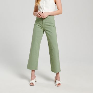 Sinsay - Blugi high waist wide leg - Verde