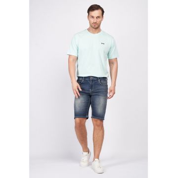 Bermude de denim cu aspect decolorat