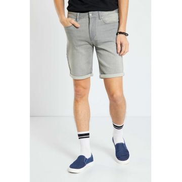Bermude de denim cu talie medie