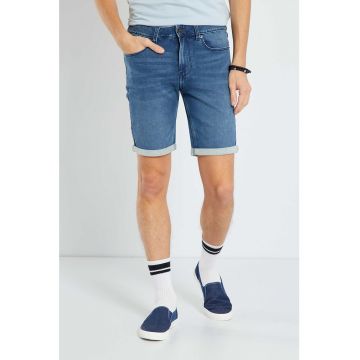 Bermude de denim cu talie medie