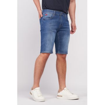 Bermude din denim cu talie medie