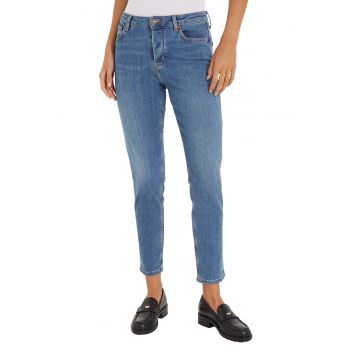 Blugi crop cu talie inalta