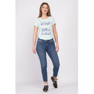 Blugi crop cu talie medie