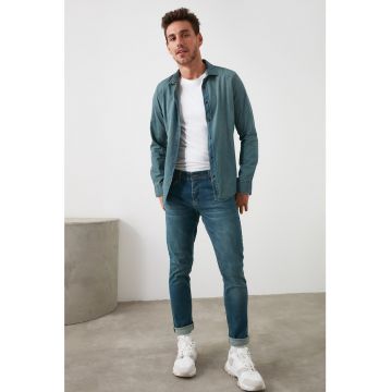 Blugi skinny cu aspect decolorat