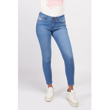 Blugi skinny cu aspect decolorat