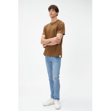 Blugi skinny cu aspect decolorat