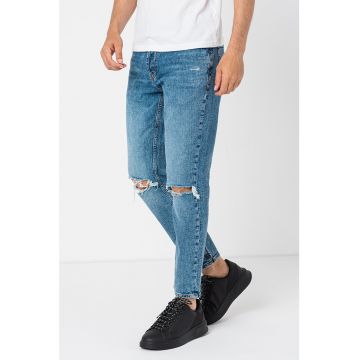 Blugi skinny cu detalii cu aspect deteriorat