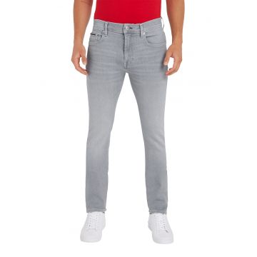 Blugi slim fit cu aspect decolorat