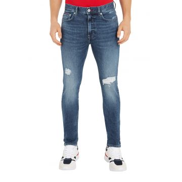 Blugi slim fit cu aspect deteriorat Bleecker