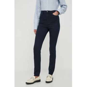 Emporio Armani jeansi femei, culoarea albastru marin