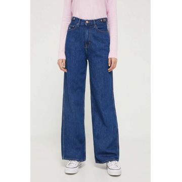Tommy Jeans jeansi Claire femei, culoarea albastru marin