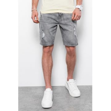 Bermude din denim cu model uni