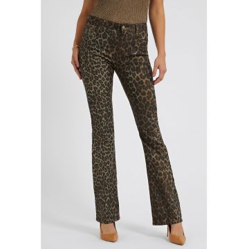 Blugi cu talie medie si animal print
