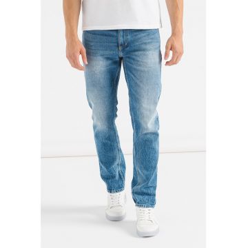 Blugi low-cut cu aspect decolorat