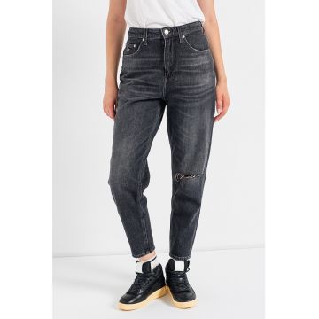 Blugi mom fit cu aspect deteriorat Jean