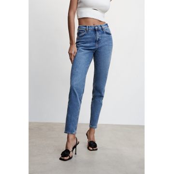 Blugi mom fit cu talie inalta