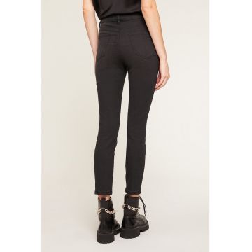 Blugi skinny crop cu talie inalta