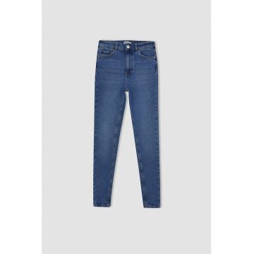 Blugi skinny cu talie inalta