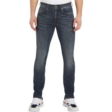 Blugi slim fit cu aspect decolorat