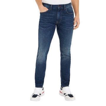 Blugi slim fit cu detalii cu aspect decolorat