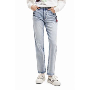 Desigual jeansi x Disney femei high waist