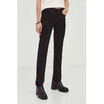 Levi's jeansi 712 SLIM WELT POCKET femei, culoarea negru