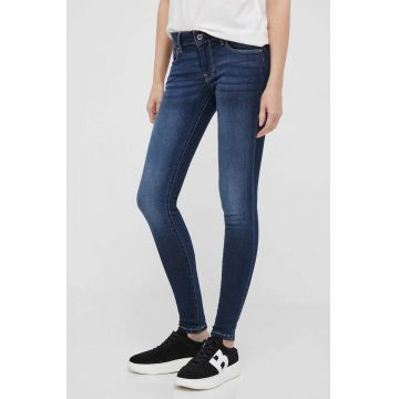 Pepe Jeans jeansi Soho femei, culoarea albastru marin