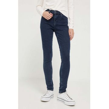 Tommy Jeans jeansi Nora femei, culoarea albastru marin