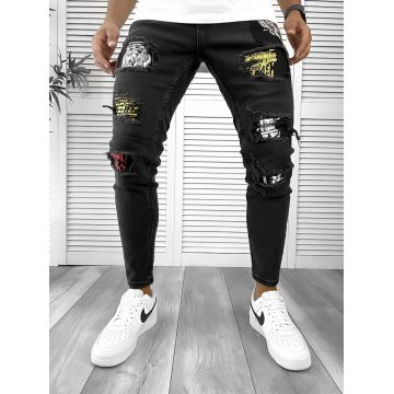 Blugi barbati conici negri 00606 G1-5