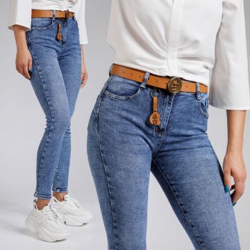 Blugi cu PushUp Dama Cara Albastri #A560 Blugi cu PushUp Dama Cara Albastri #A560