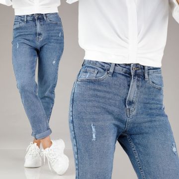 Blugi Dama Boyfriend Caro Albastri #A276 Blugi Dama Boyfriend Caro Albastri #A276