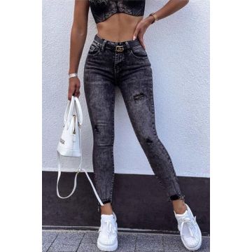 Blugi dama Ioana, skinny extra-elastan cu talie inalta