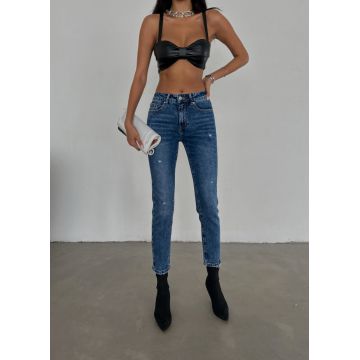 Blugi dama mom fit cu zgarieturi
