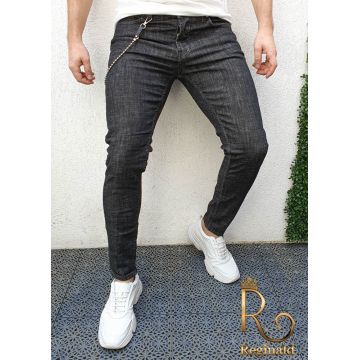 Blugi de bărbați, Gri patinat, Conici si elastici, R8 DENIM - BG588