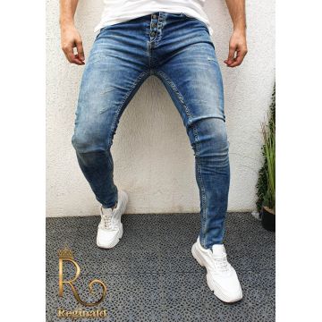 Blugi de bărbați skinny fit conici - elastici PZRAMAN - BG625