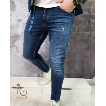 Blugi de bărbați, skinny fit, elastici si conici, Albaștri - BG916