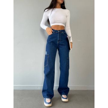 Blugi evazati cargo Blugi evazati cargo